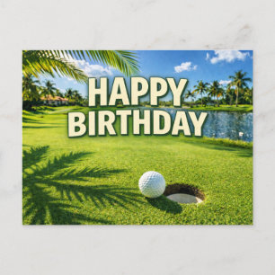 Postal Feliz Cumpleaños Temático Golf Florida