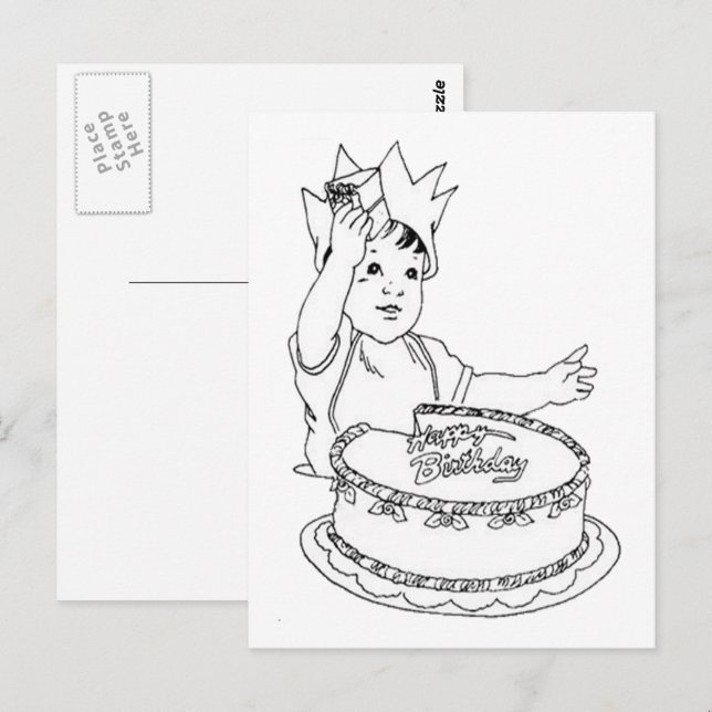 Postal Feliz cumpleaños Toddler (Anverso / Reverso)