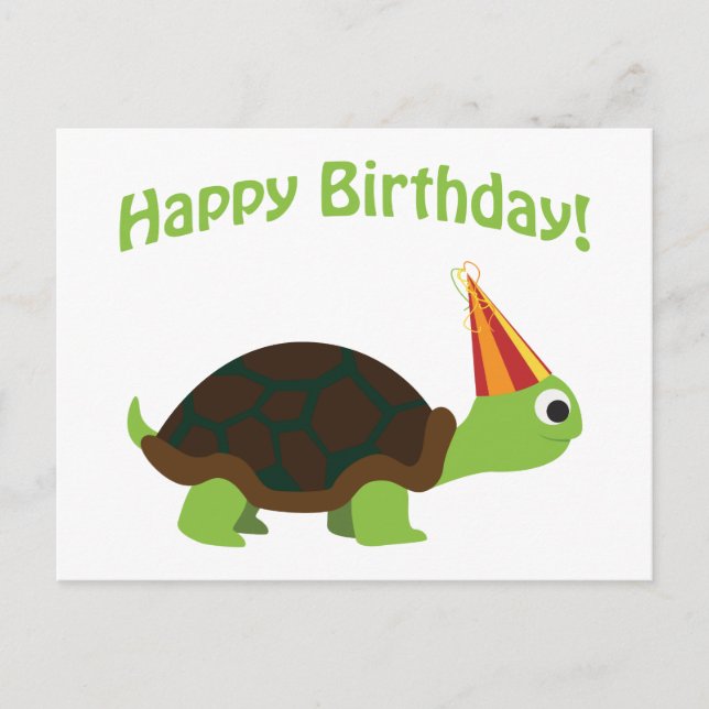Postal ¡Feliz cumpleaños! Tortuga (Anverso)