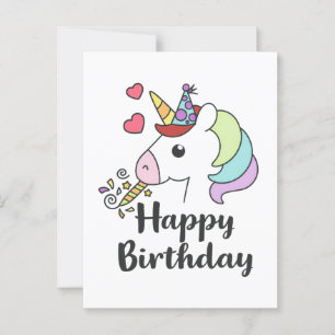 Postal Feliz Cumpleaños Unicornio – Diseño de Fiesta Dive