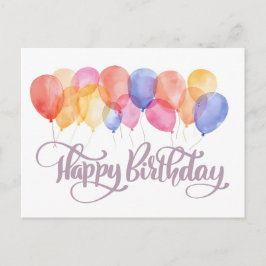 Postal Feliz cumpleaños, vacaciones acuáticas en globos