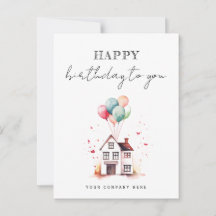Feliz Cumpleaños Watercolor House Realty