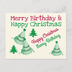 Postal Feliz cumpleaños y Feliz Navidad - Cumple Navidad