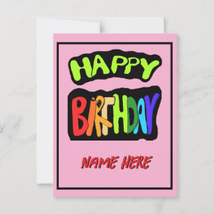 Postal Feliz cumpleaños y nombre personalizado