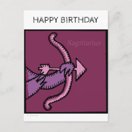 Postal Feliz cumpleaños Zodiac Rótulo Sagittarius Postcar