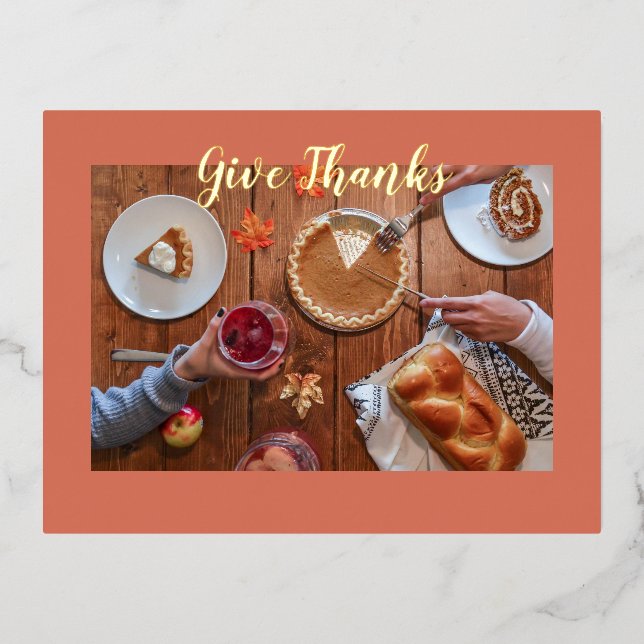 Postal feliz de Acción de Gracias, tarjeta de Acci (Anverso)