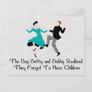 Postal Feliz de estar libre de hijos