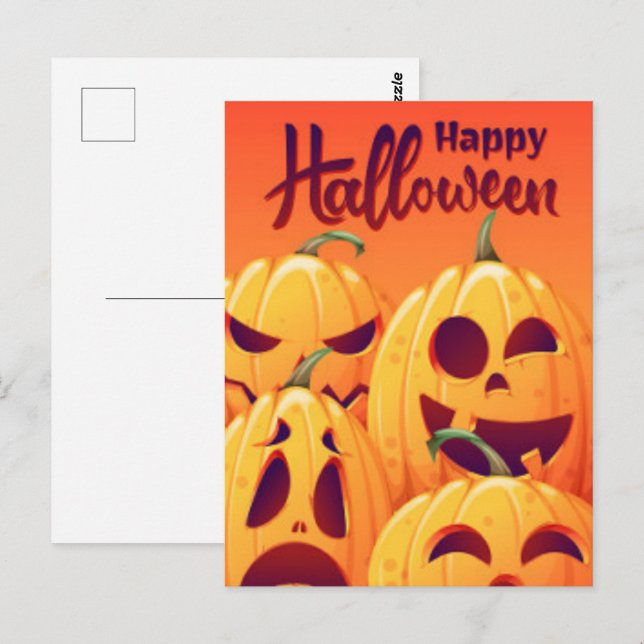 Postal feliz de Halloween (Anverso / Reverso)