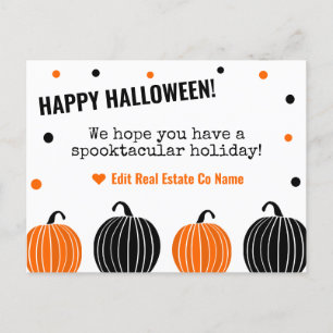 Postal feliz de Halloween - Blanco