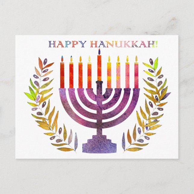Postal feliz de Hanukkah (Anverso)