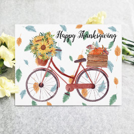 Postal feliz de la bicicleta vieja de Acción de Gr