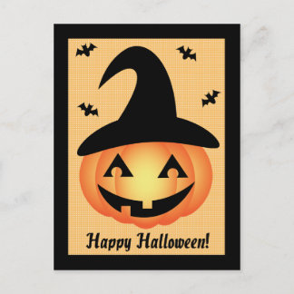 Postal feliz de la calabaza de Halloween