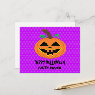 Postal feliz de la calabaza de Halloween