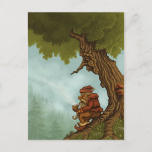 postal feliz de la fantasía del árbol