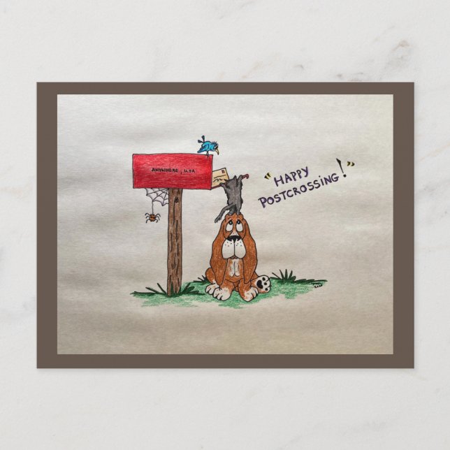 Postal feliz de los animales de posttravesía (Anverso)