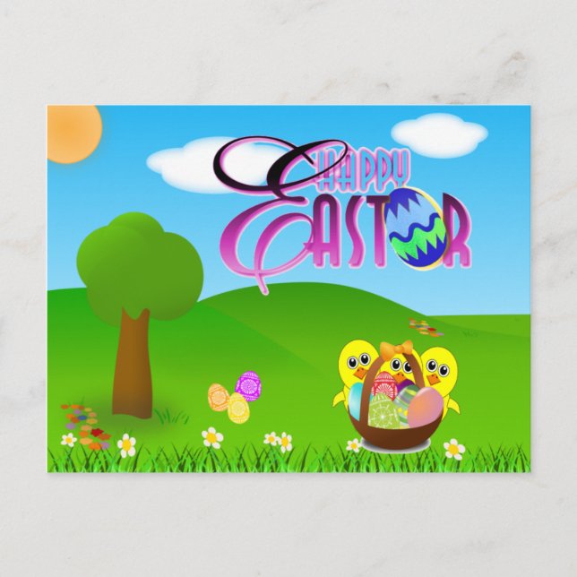 Postal feliz de Pascua (Anverso)