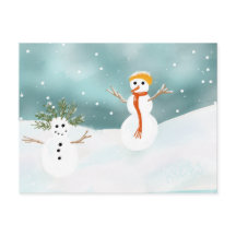 Postal feliz de Snowmen