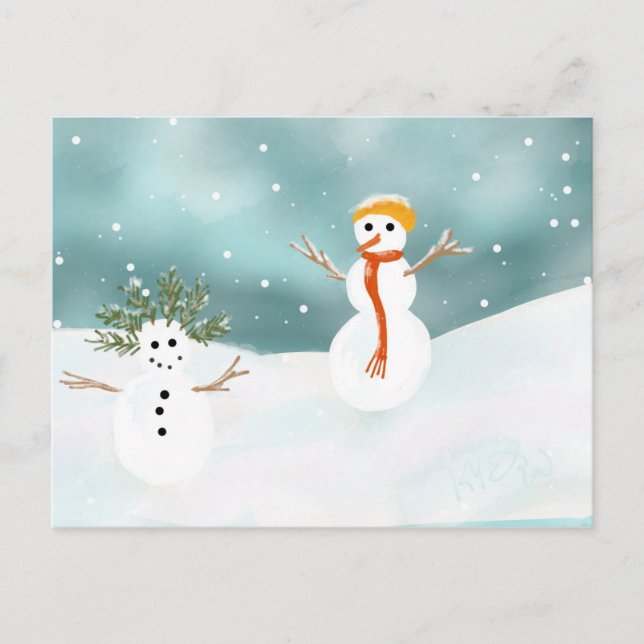 Postal feliz de Snowmen (Anverso)