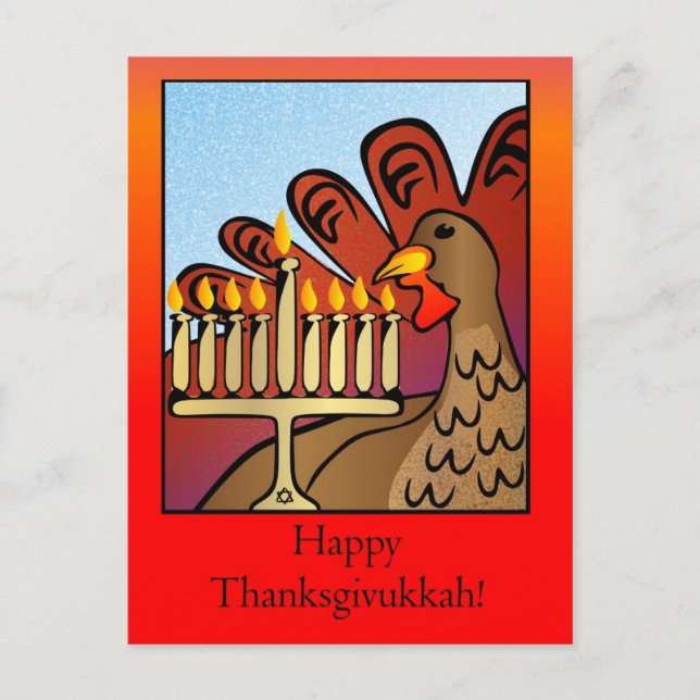 Postal feliz de Thanksgivukkah (Anverso)
