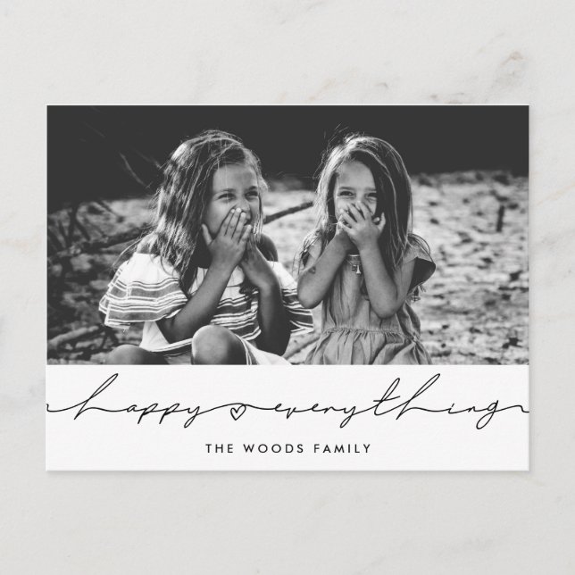 Postal Feliz de todo. Fotografía de vacaciones escrita a  (Anverso)