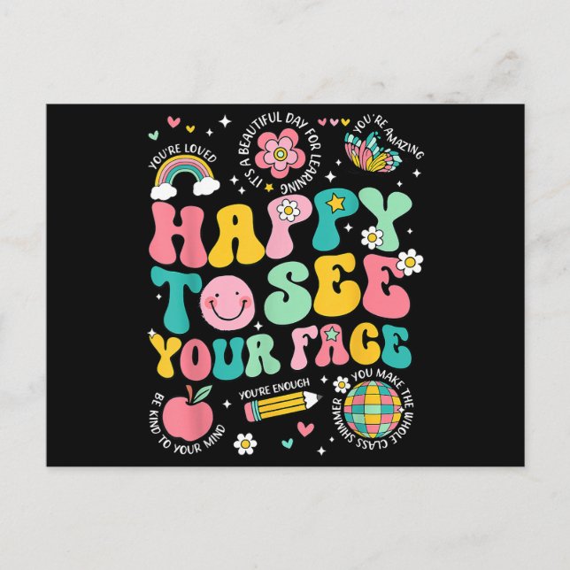 Postal Feliz De Ver Tu Cara De Profesora Graciosa De Vuel (Anverso)