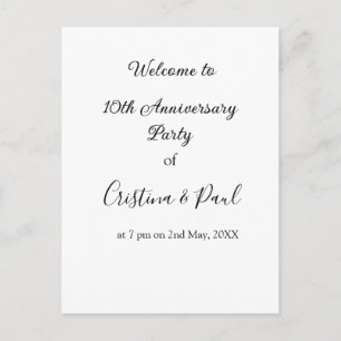 Postal Feliz décimo aniversario nombre de boda simple min