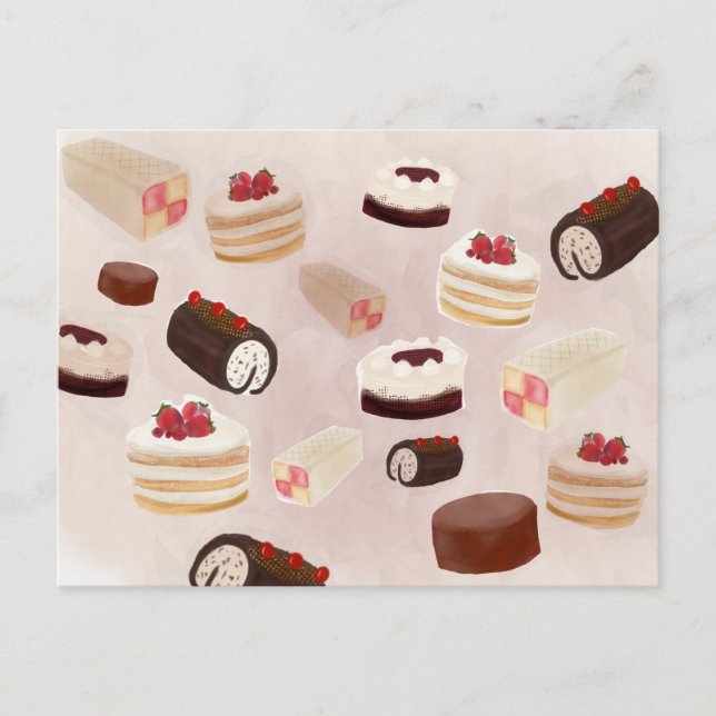 Postal Feliz Desfile de Pasteles de Cumpleaños (Anverso)