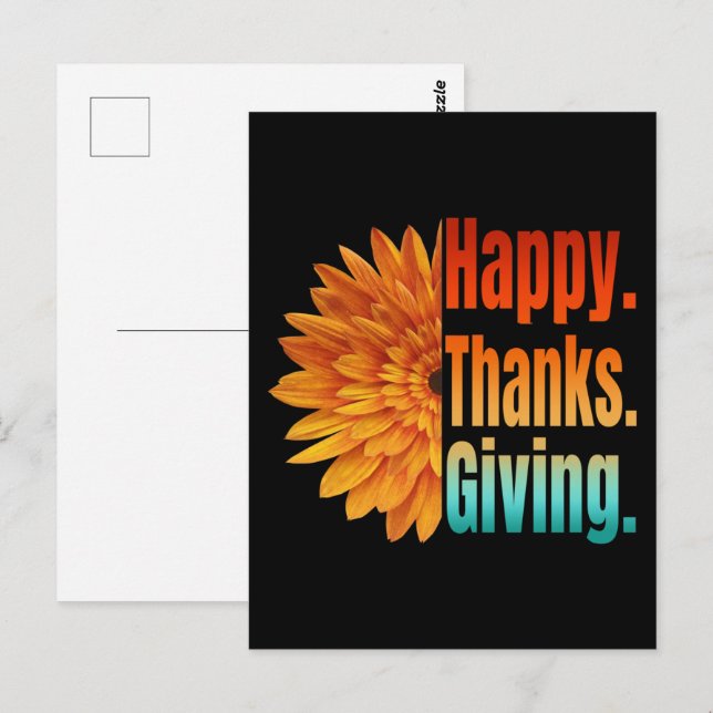 Postal Feliz Día de Acción de Gracias (Anverso / Reverso)