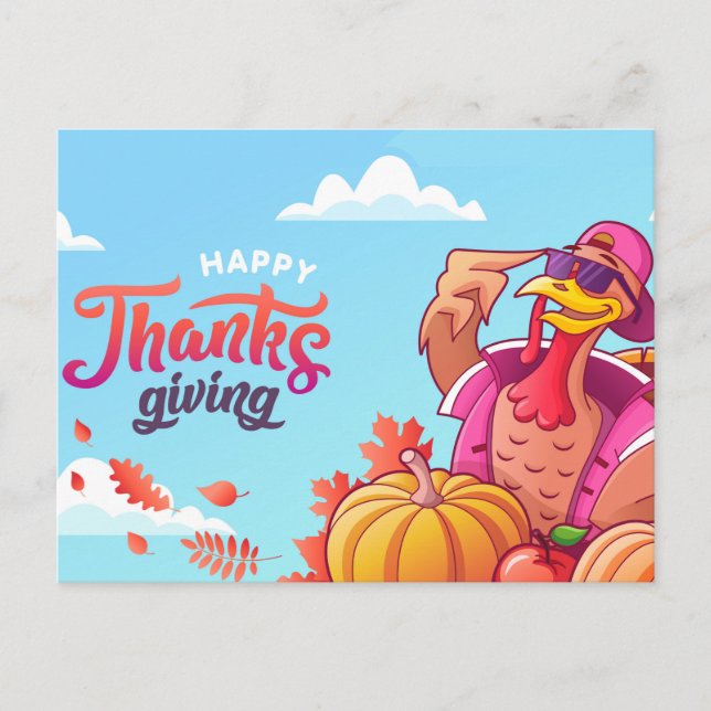 Postal feliz día de Acción de Gracias (Anverso)