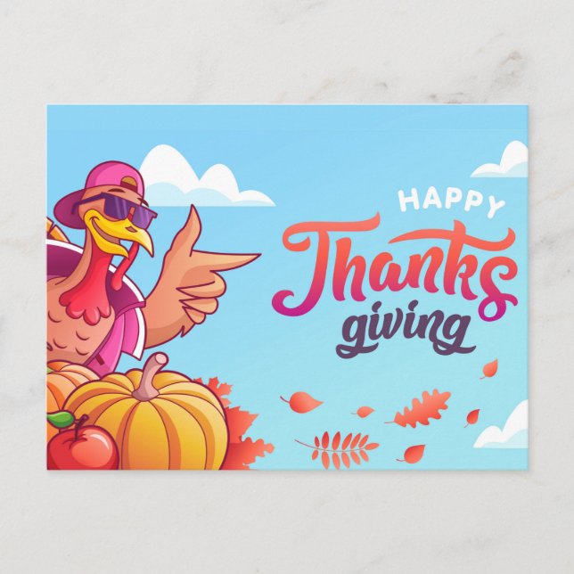 Postal feliz día de Acción de Gracias (Anverso)