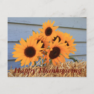 Postal Feliz Día de Acción de Gracias - girasoles 
