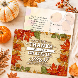 Postal Feliz Día de Acción de Gracias Otoño Saludos