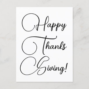 Postal Feliz Día de Acción de Gracias personalizado negro