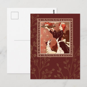 Postal Feliz Día de Acción de Gracias. Postcarta de arte 