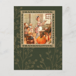 Postal Feliz Día de Acción de Gracias. Postcarta de arte 