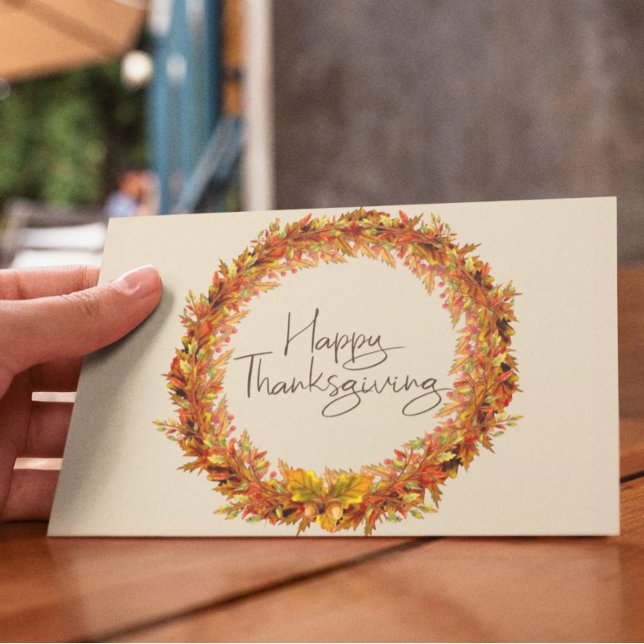Postal Feliz Día de Acción de Gracias Simple Otoño Leaf W (Subido por el creador)
