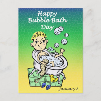 Postal Feliz Día de Baño de Burbujas 8 de enero
