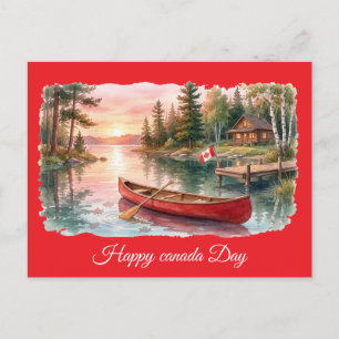 Postal Feliz Día de Canadá Saludos del País de las Cabaña