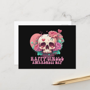 Postal Feliz Día de Conciencia Única Valentine Skull