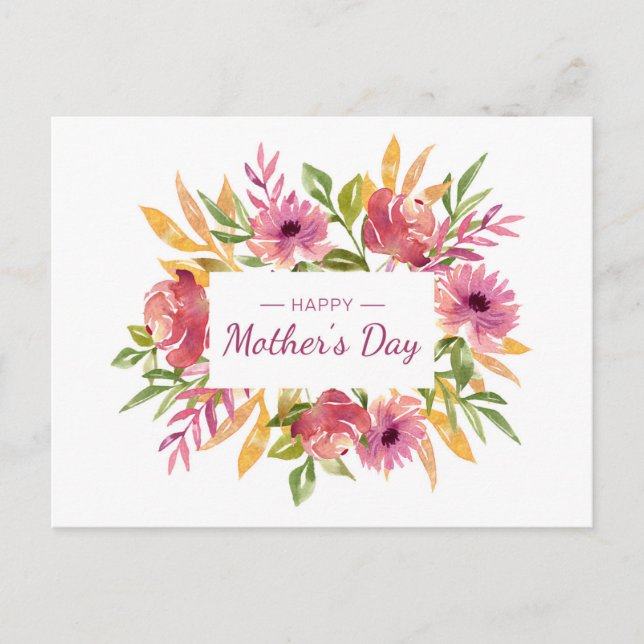 Postal Feliz día de fiesta de regalo de la madre (Anverso)
