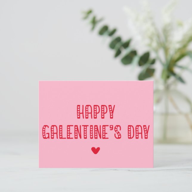 Postal ¡Feliz Día de Galentine! Amigos de la tipografía c (Anverso de pie)