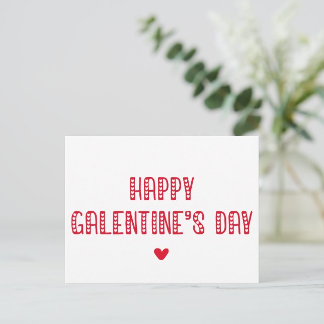 Postal ¡Feliz Día de Galentine! Amigos de la tipografía c (Anverso de pie)