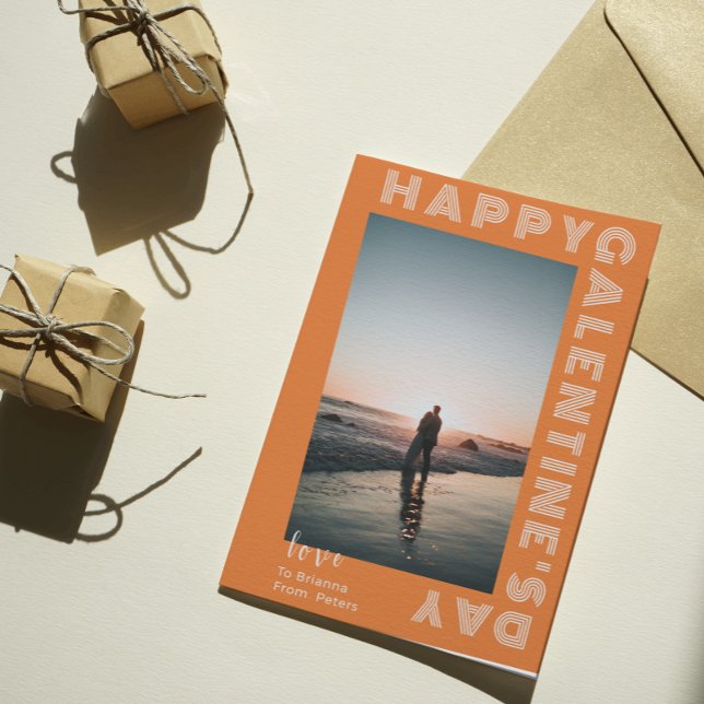 Postal Feliz Día de Galentine, Collage de fotos doblado (Happy Galentine's Day Photo Collage Couple Folded Postcard
)