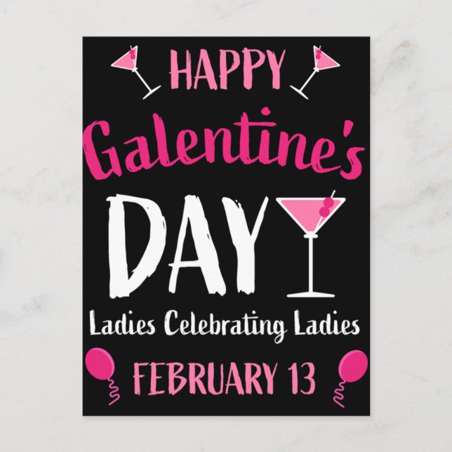 Postal Feliz Día de Galentine el 13 de febrero (Anverso)