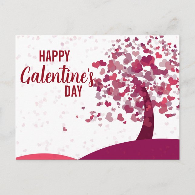 Postal Feliz Día de Galentines Árbol del Corazón (Anverso)