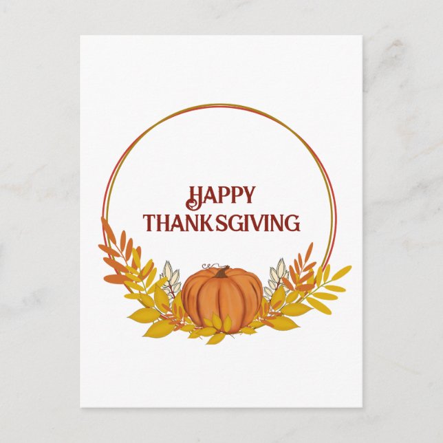 Postal Feliz Día de Gracias Pampkin (Anverso)
