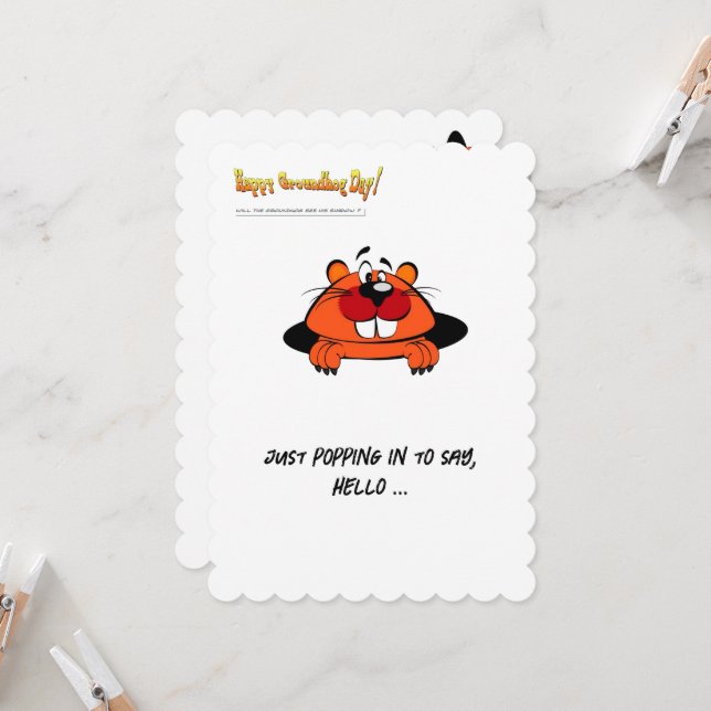 Postal feliz día de Groundhog (Anverso/Reverso In Situ)