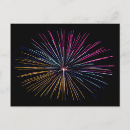 Postal Feliz Día de la Independencia, fuegos artificiales