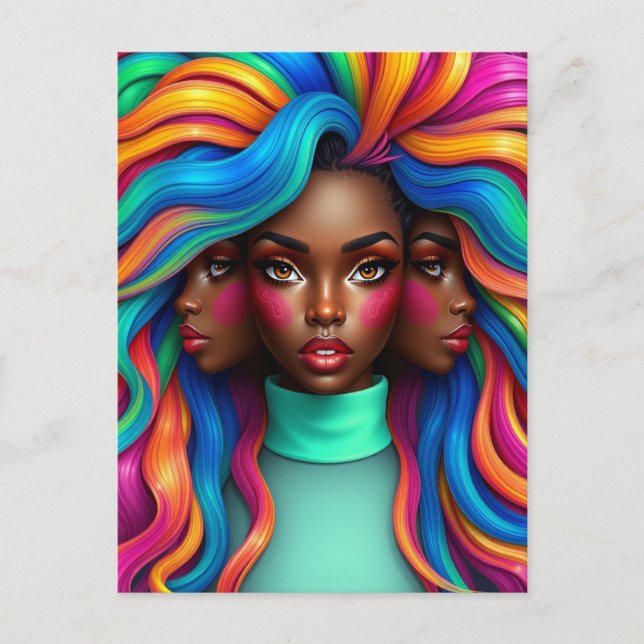 Postal Feliz Día de la Madre Afrocentrista Hermana Negra  (Anverso)