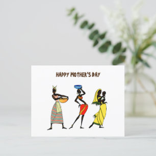 Postal Feliz Día de la Madre Arte Africano